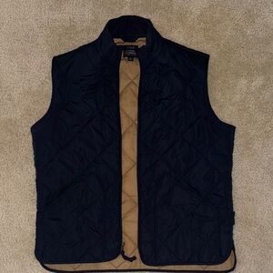 J. Crew Men's Navy and Tan Quilted Vest